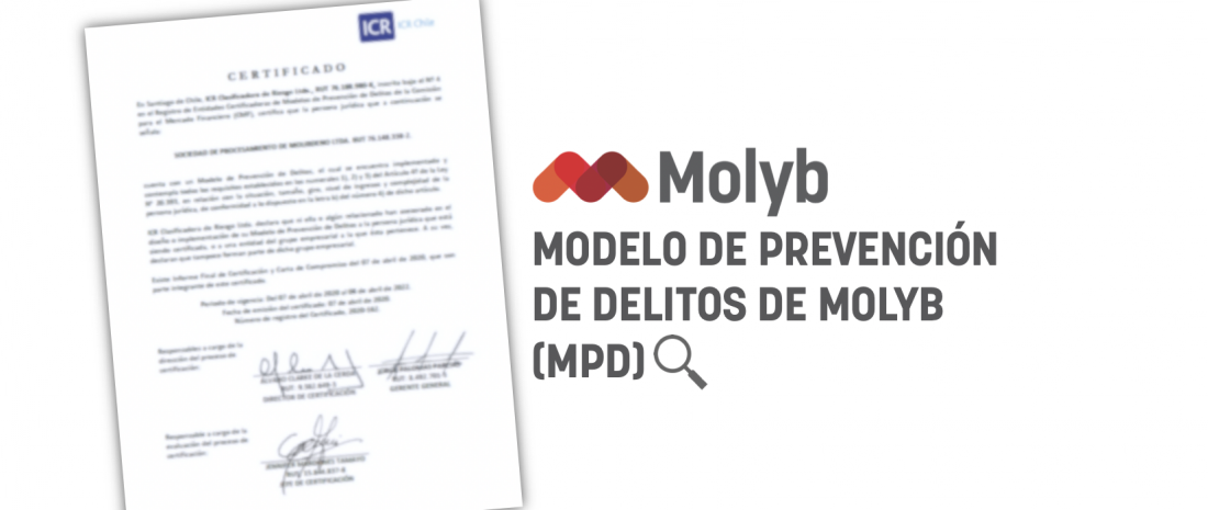 Molyb certifica por dos años su Modelo de Prevención del Delito