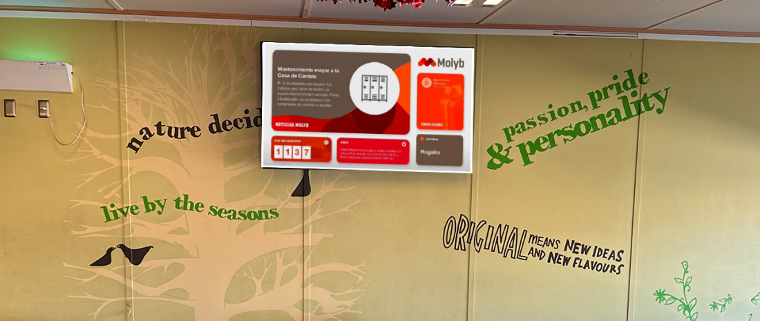 Otra mejora para todos: Molyb lanza nuevos murales digitales para comunicación interna